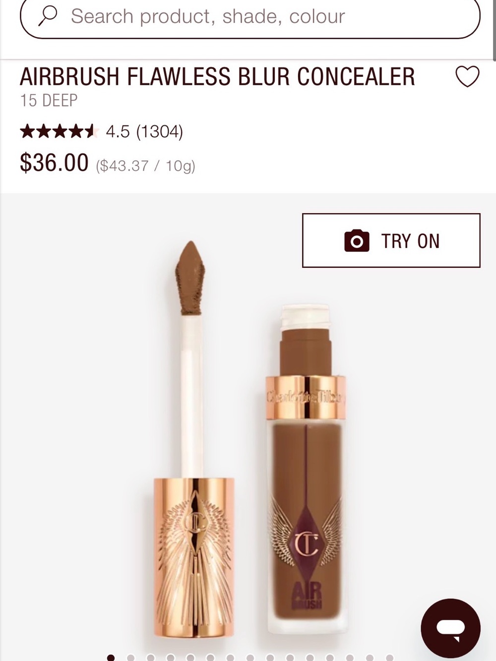 Charlotte Tilbury Airbrush Flawless Blur Concealer - Deep (Brown)